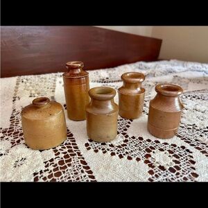Vintage Stoneware Ink Pots